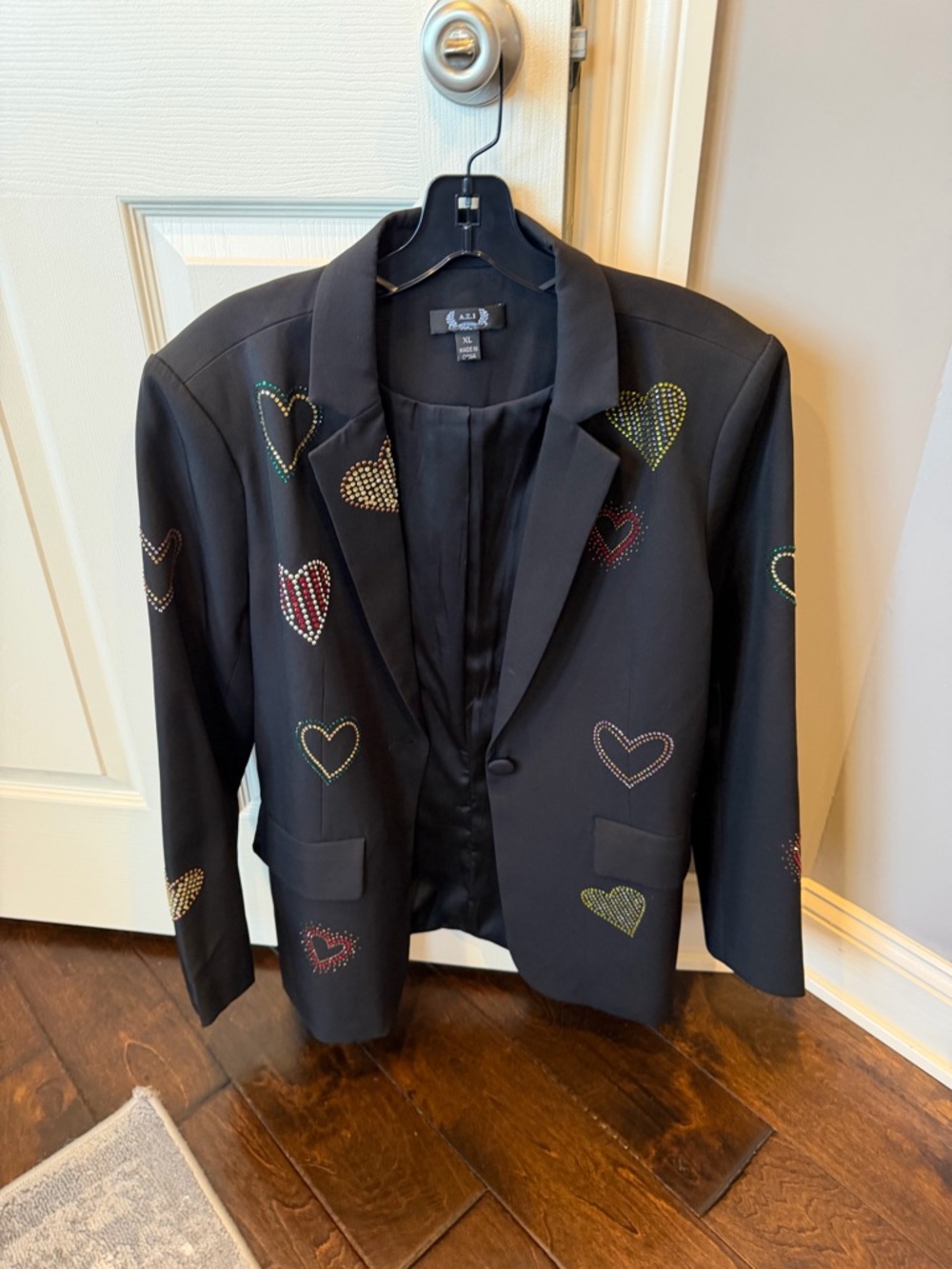 A.Z. I Black Heart-Embellished Blazer